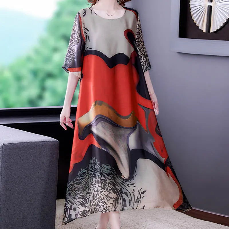 💐Loose Silk Printed Dress💐