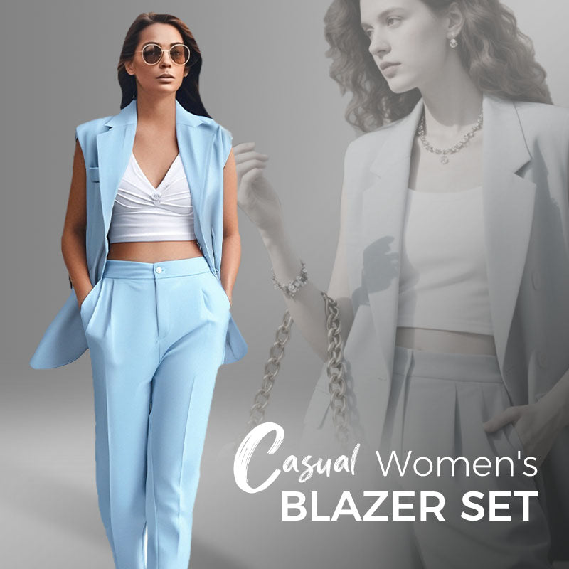 ⏰Last Day Sale 💖Women’s Stylish Sleeveless Blazer & High-Waisted Pants Set