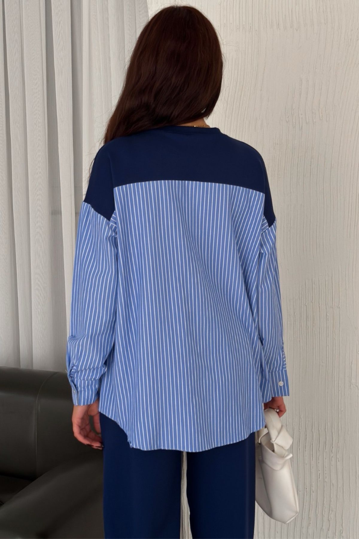 2025 New Design✨ Shirt Detail Modal Suit Navy Blue
