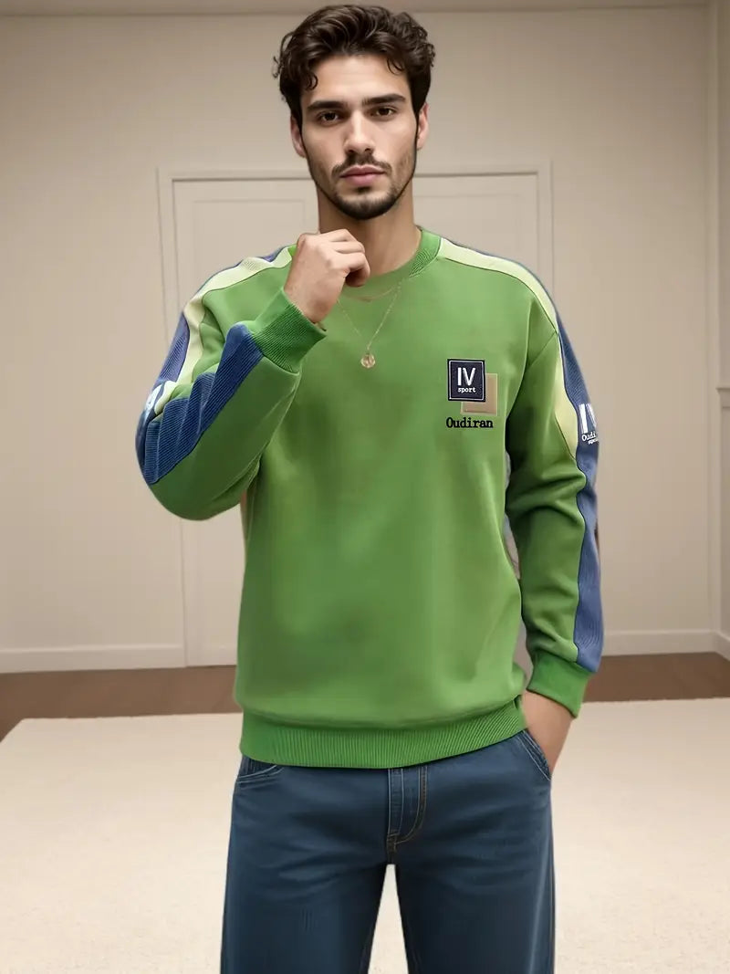 Chic Colour Block Crew Neck Sweatshirt