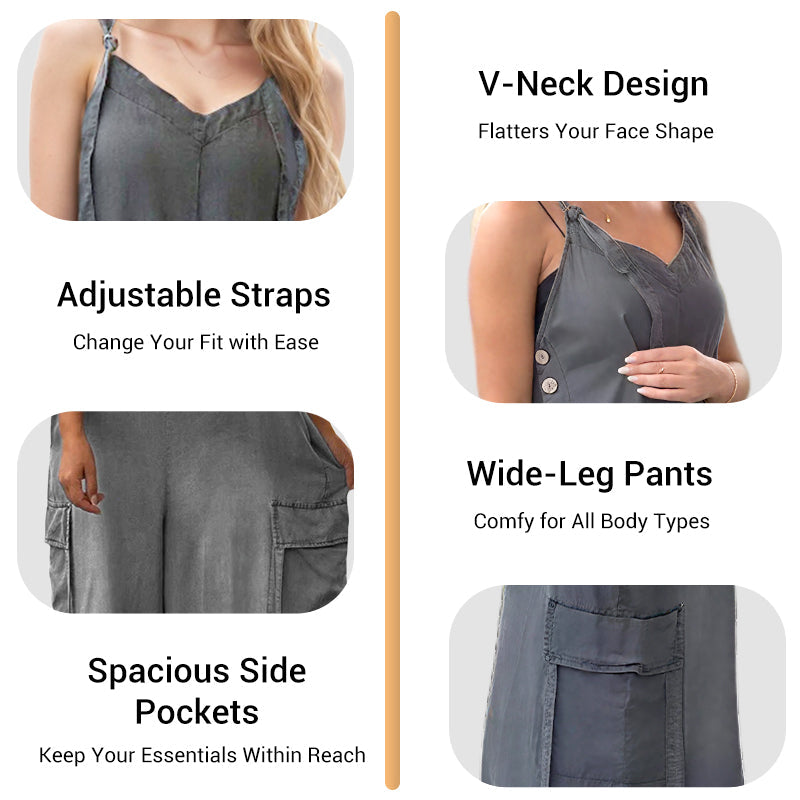 đź’•Limited Sale đź’•Women's Loose Wide-Leg Jumpsuit with Pockets