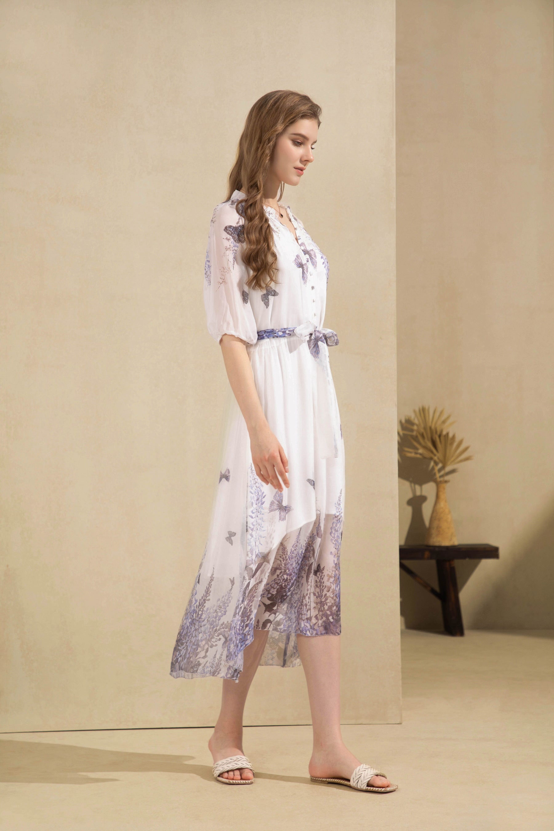 Printed Elegant Midi Dress