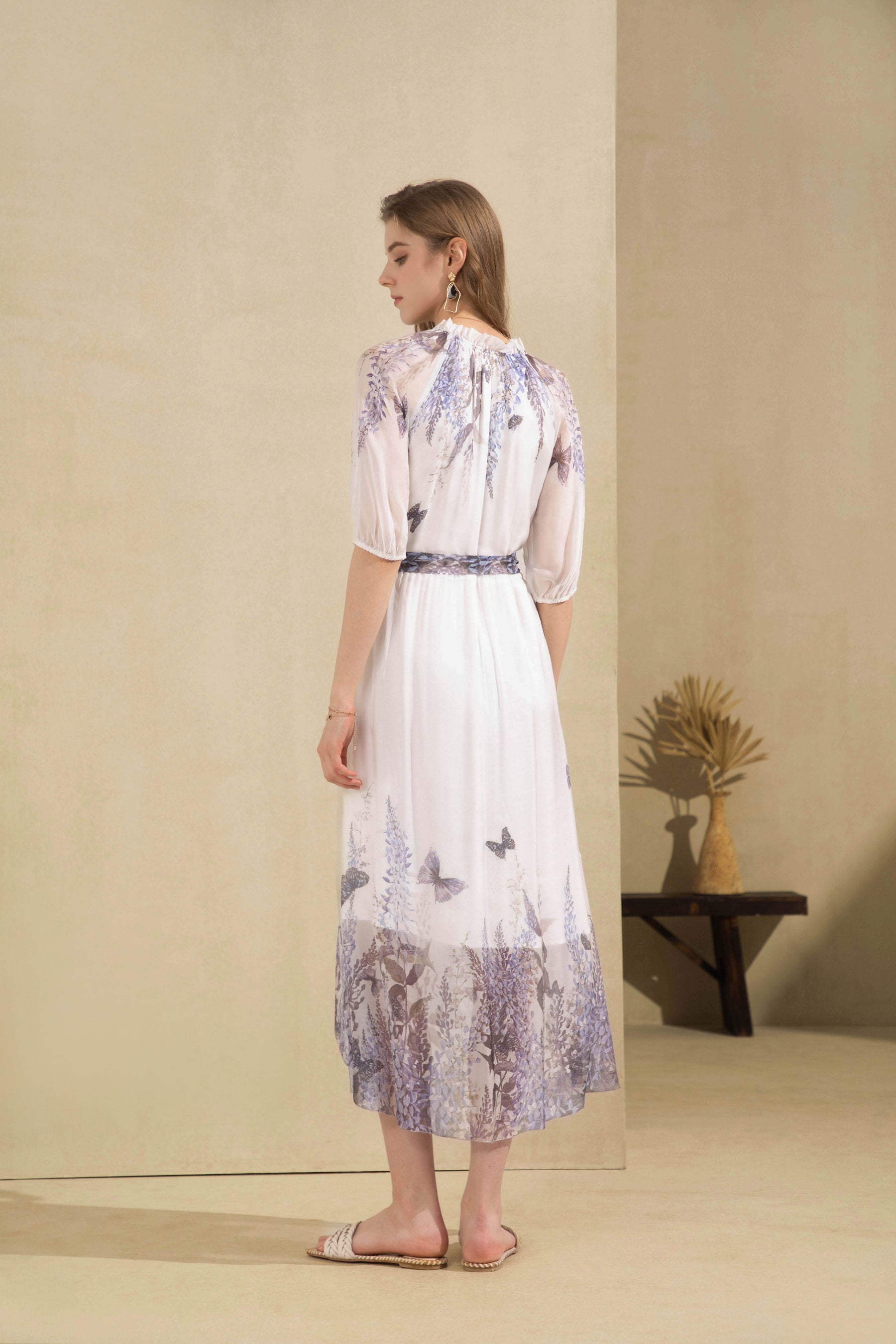 Printed Elegant Midi Dress