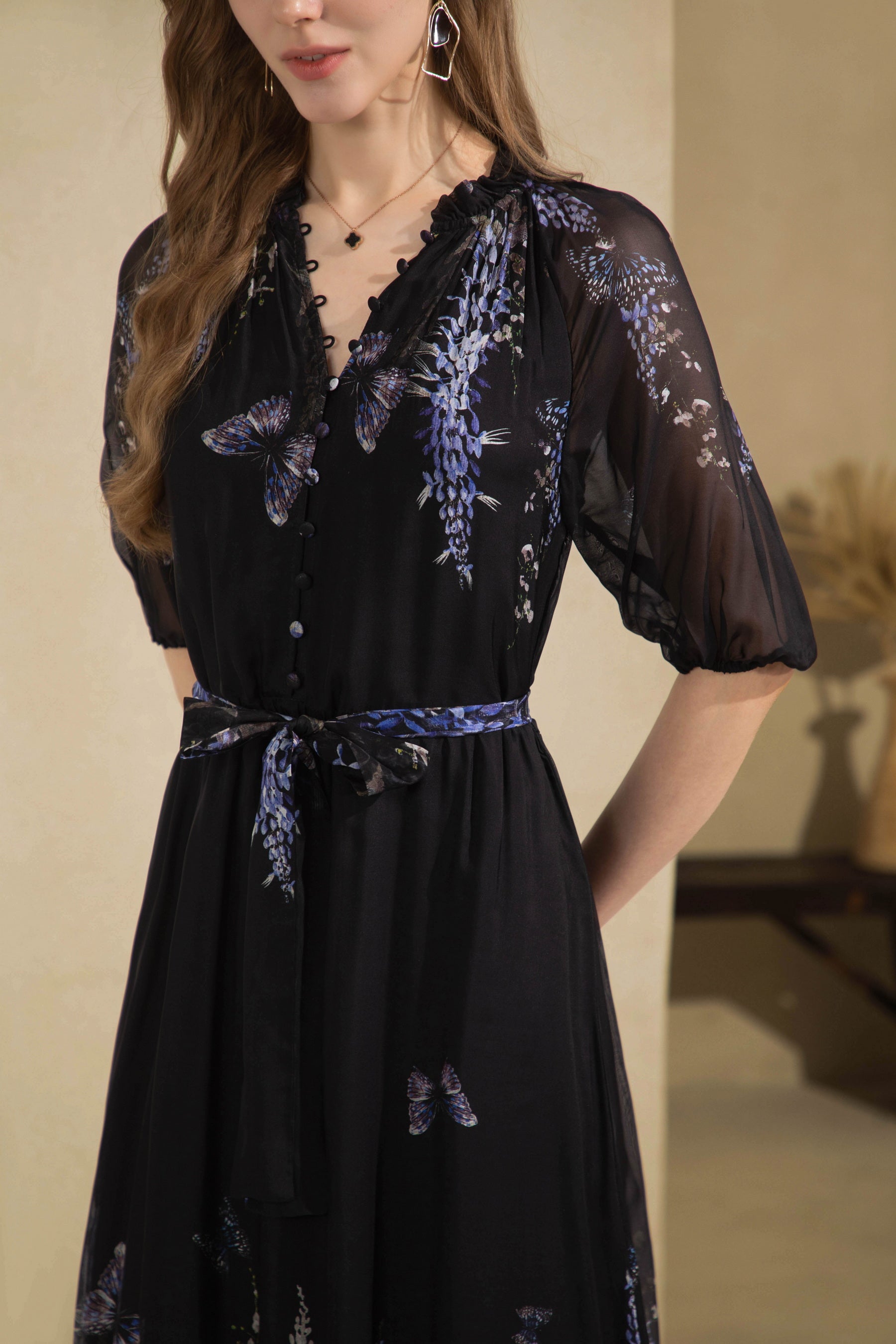 Printed Elegant Midi Dress