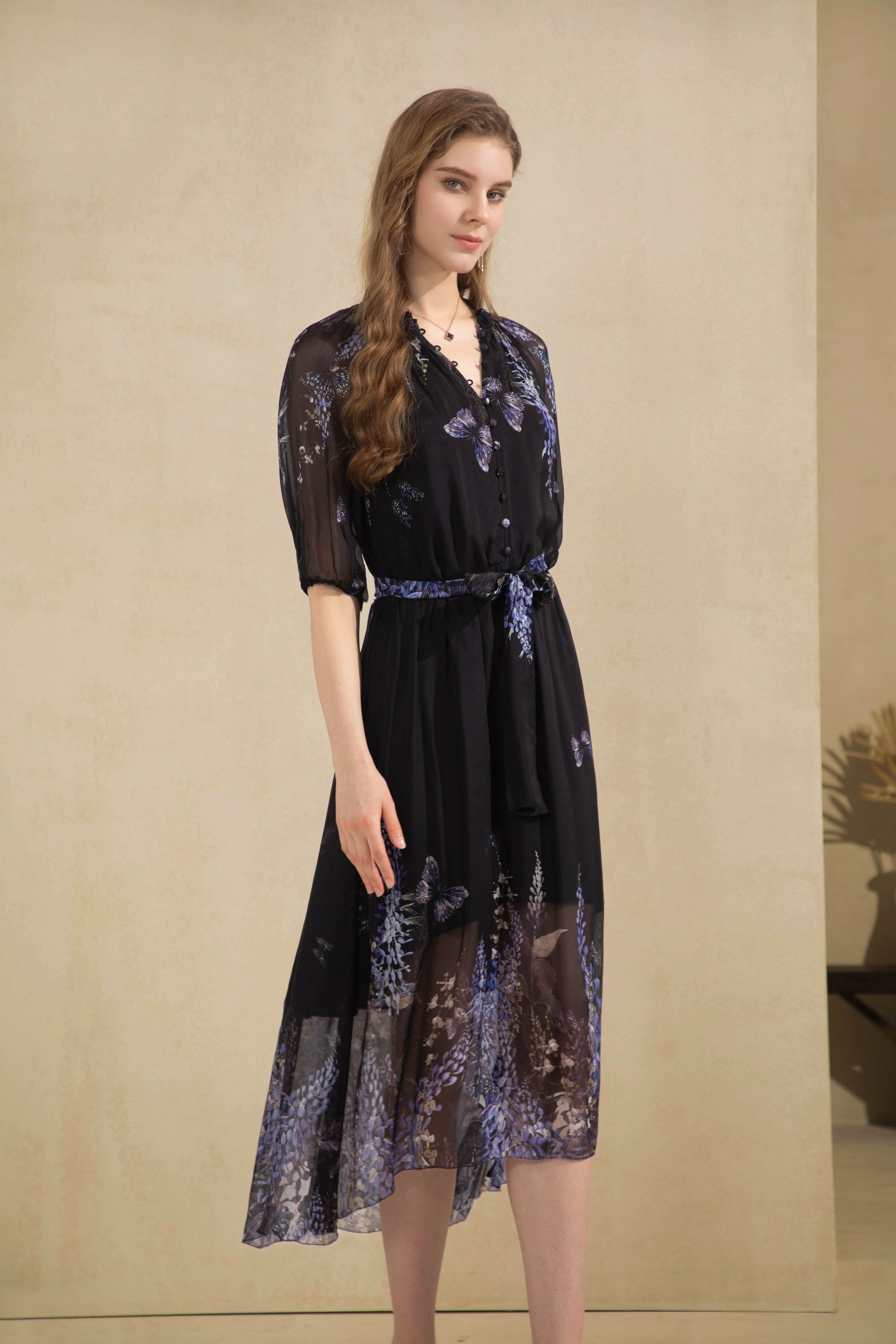 Printed Elegant Midi Dress