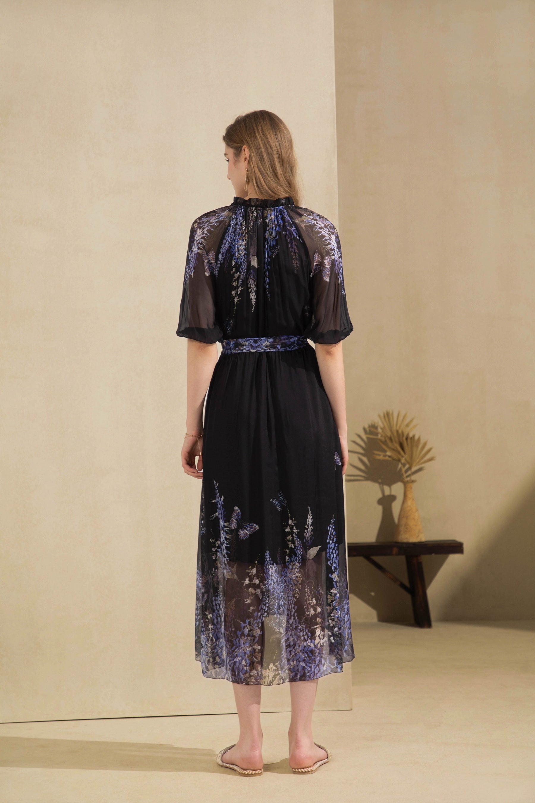 Printed Elegant Midi Dress