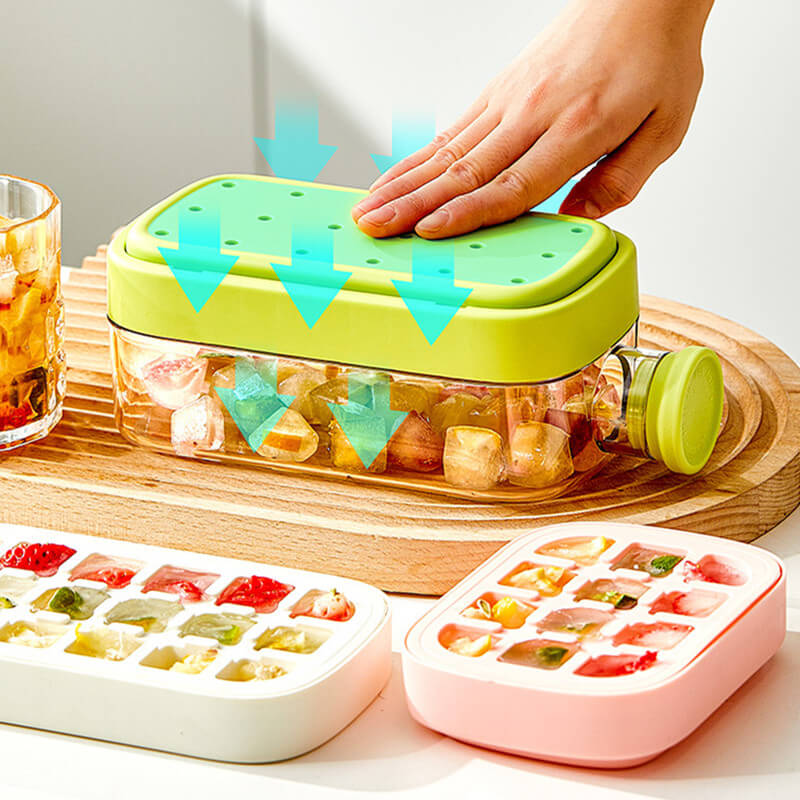 Summer Portable Ice Cube Bottle With Straw