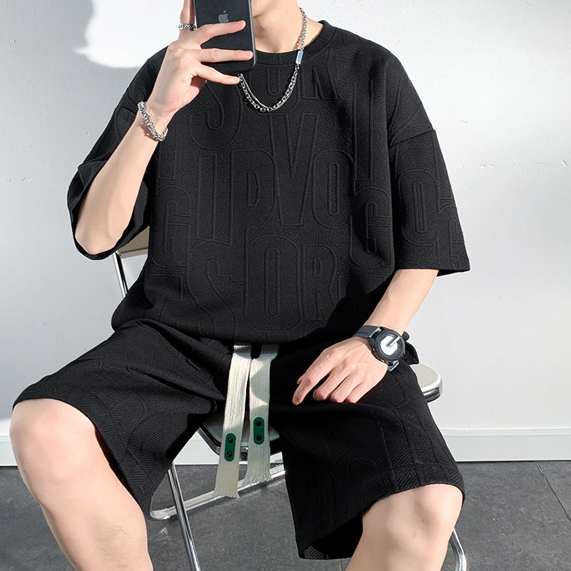 ✨Men's cotton Casual Loose Outfits Short 2 Pieces Suit👕