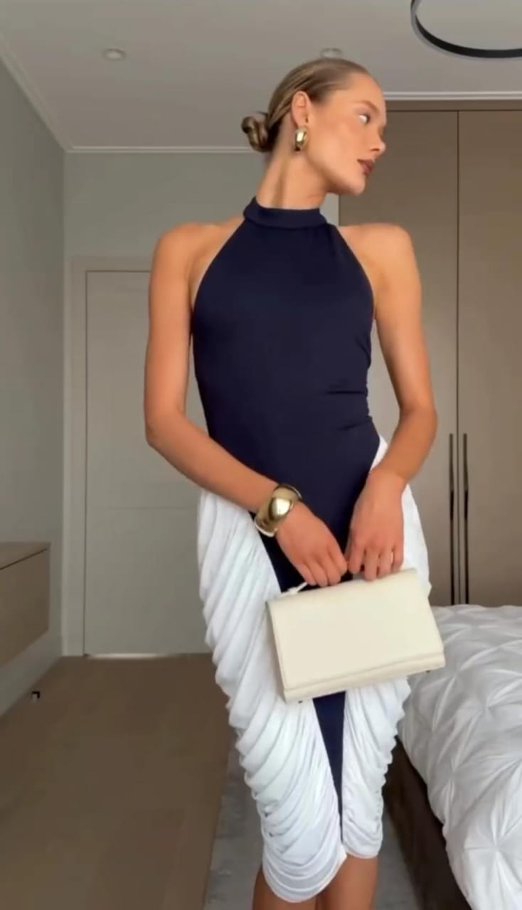 ✨Elegant Patchwork Backless Sleeveless Party Dress