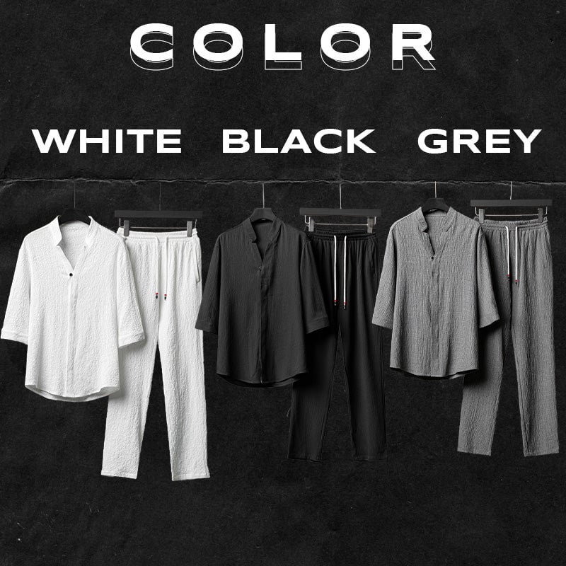 Men's 2 Pieces Set Summer Linen Outfits