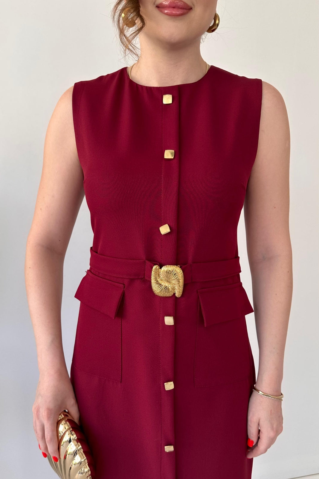2025 New Design Dress-👗 Linen Twist Buckle Dress