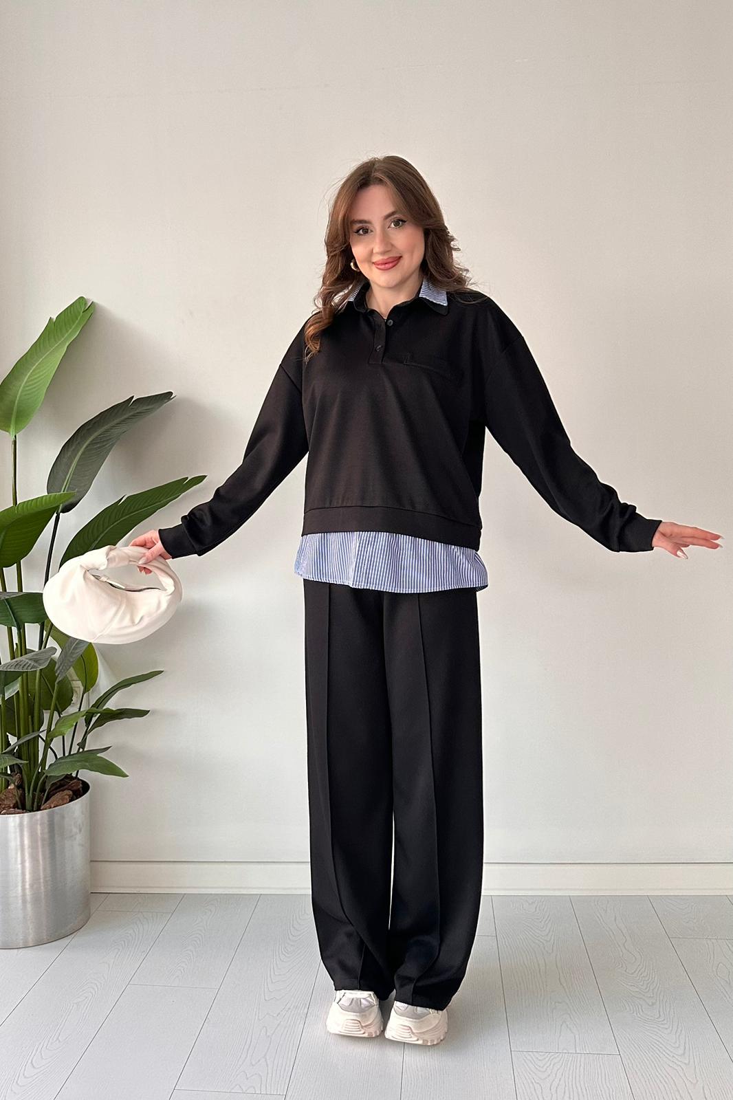 2025 New Design👗✨2-Piece Lounge Set In Striped Garnished