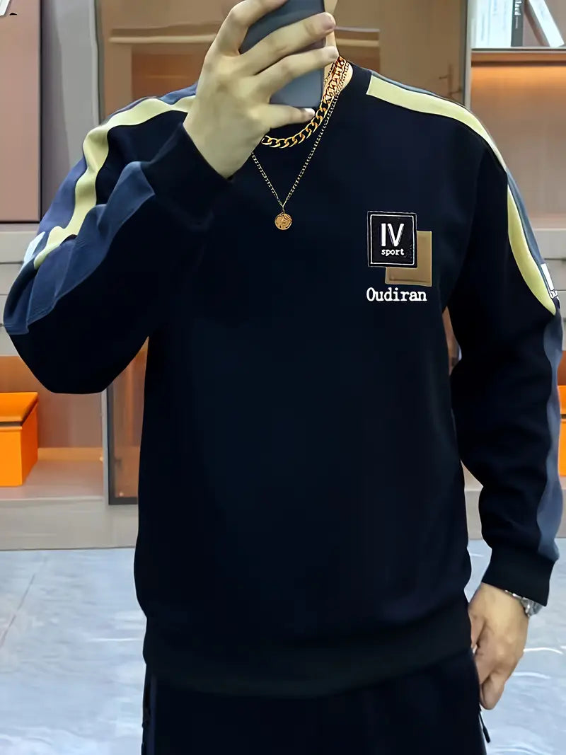 Chic Colour Block Crew Neck Sweatshirt