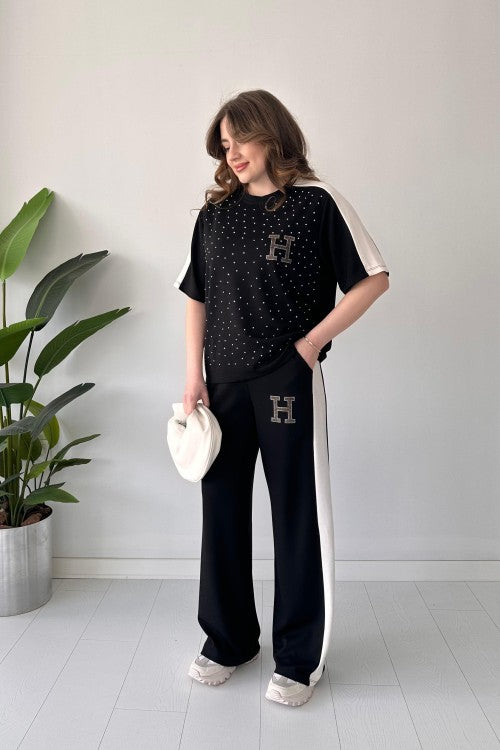 Sparkle H-Embellished Modal Lounge Set
