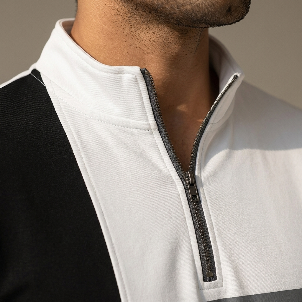 Men's Half-Zip Color Block Tracksuit Set