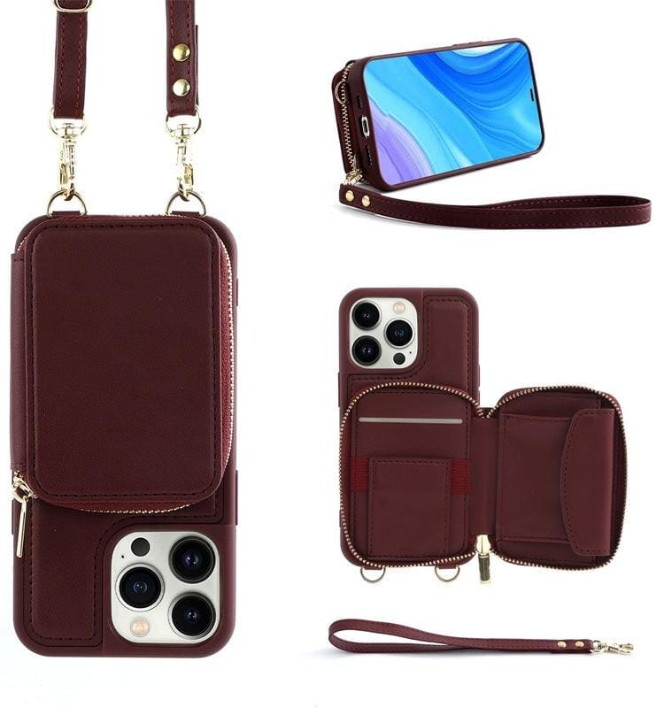 IPhone Convertible Leather Crossbody Wallet Bag So-comfy Red 12
