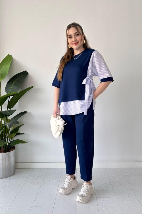 2025 New Designđź‘— Stylish Short Sleeve Garnished 2-piece Suit