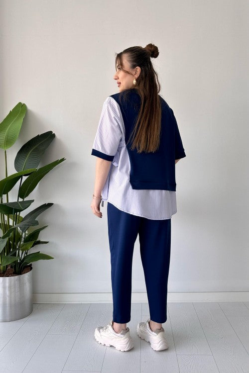 2025 New Designđź‘— Stylish Short Sleeve Garnished 2-piece Suit