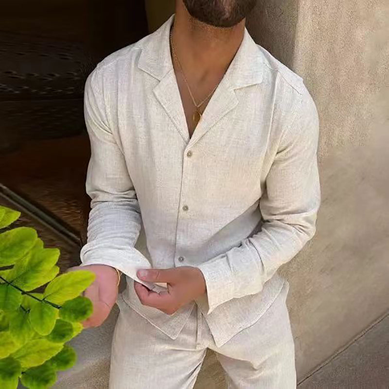 💖LAST DAY SALE 💖Men's Minimalist Two-Piece Linen Canvas Leisure Set
