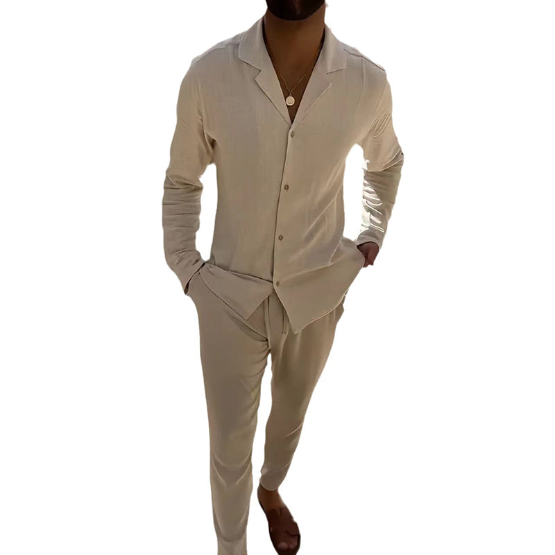 💖LAST DAY SALE 💖Men's Minimalist Two-Piece Linen Canvas Leisure Set
