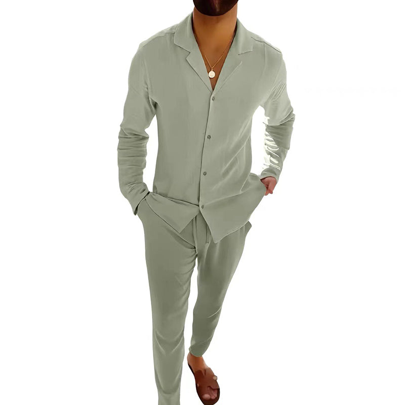💖LAST DAY SALE 💖Men's Minimalist Two-Piece Linen Canvas Leisure Set