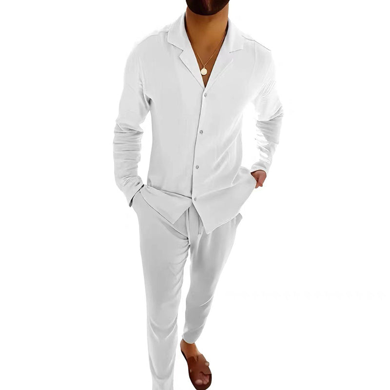💖LAST DAY SALE 💖Men's Minimalist Two-Piece Linen Canvas Leisure Set