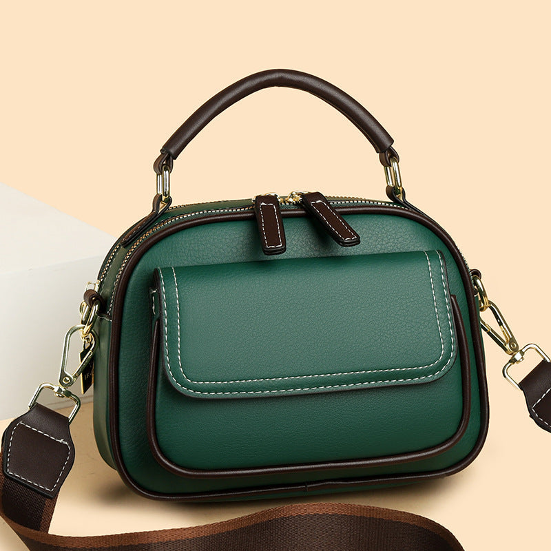 ๐ Elegant Double Layer Wide Strap Crossbody Handbag