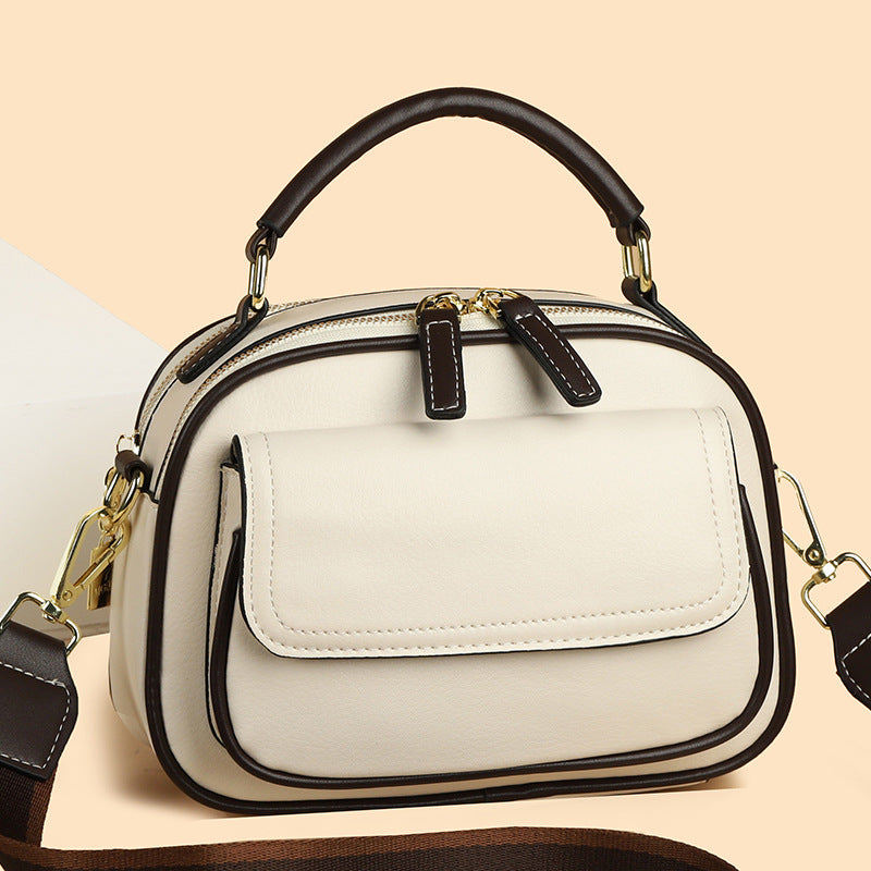 ๐ Elegant Double Layer Wide Strap Crossbody Handbag