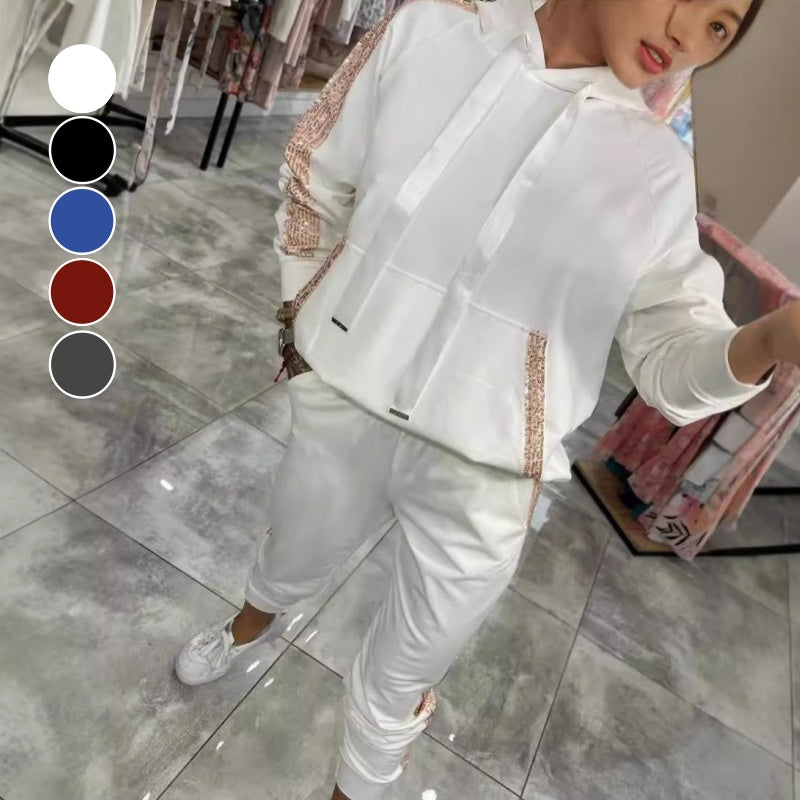 🔥2025 Hot Sale🔥Women's 2 Piece Set Drawstring Hooded Tops & Pants