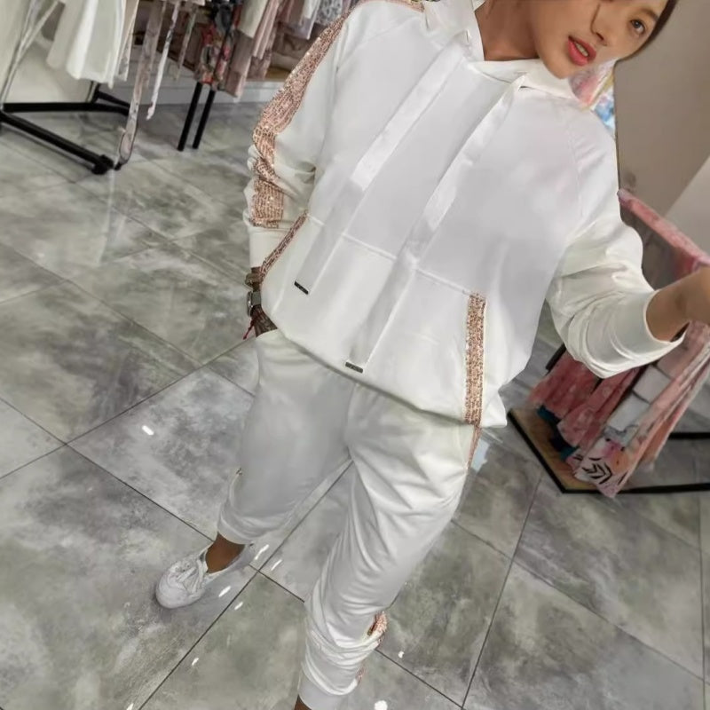 🔥2025 Hot Sale🔥Women's 2 Piece Set Drawstring Hooded Tops & Pants