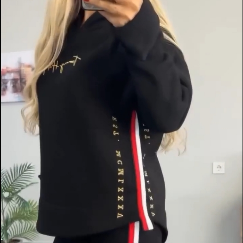✨Moonsoon Sale Women's Long Sleeve Striped Casual Hoodie & Pants