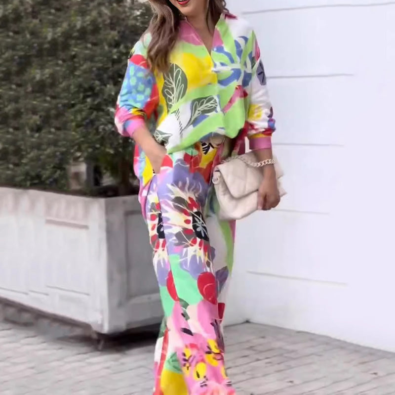 Women's Vibrant Print Two-Piece Set