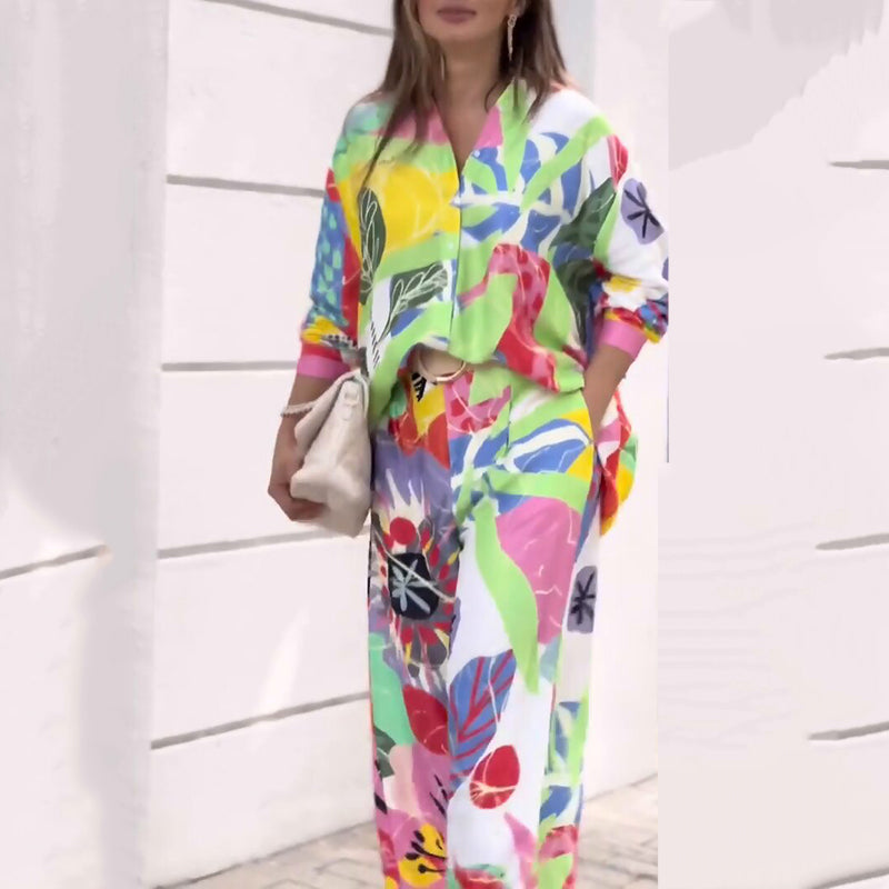 Women's Vibrant Print Two-Piece Set