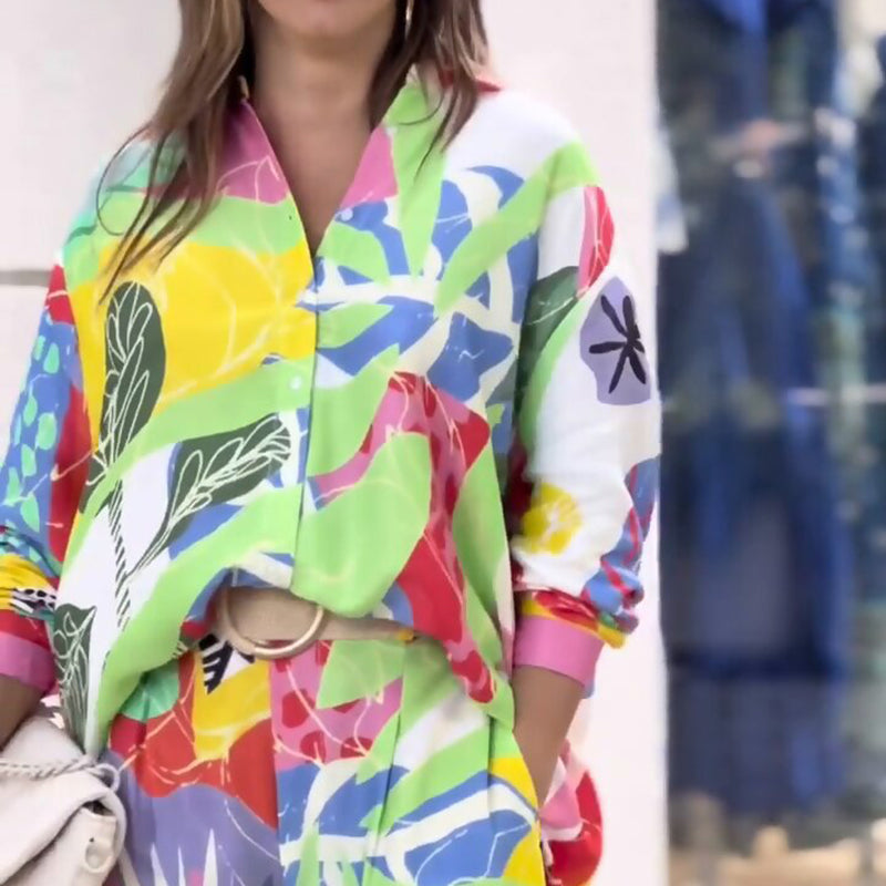 Women's Vibrant Print Two-Piece Set