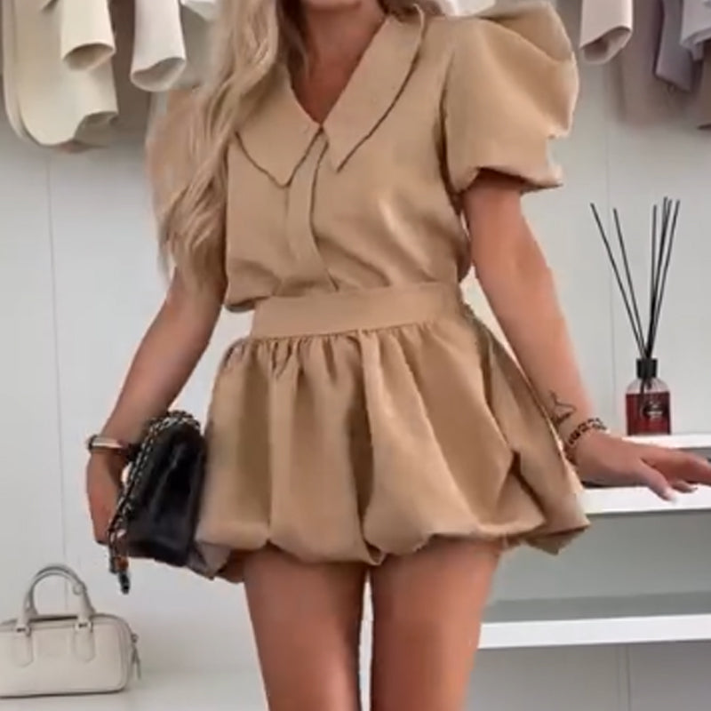 Women's Top & Mini Pleated Skirt 2-Piece Set🎀