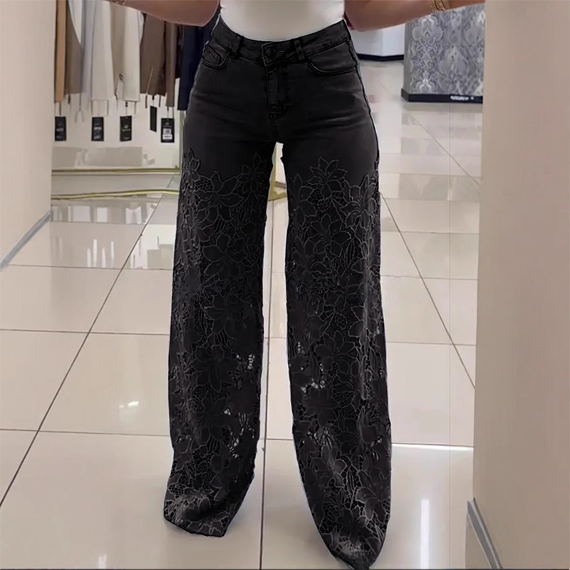 💃Summer fashion forward🌸🔥 Spliced jeans with lace