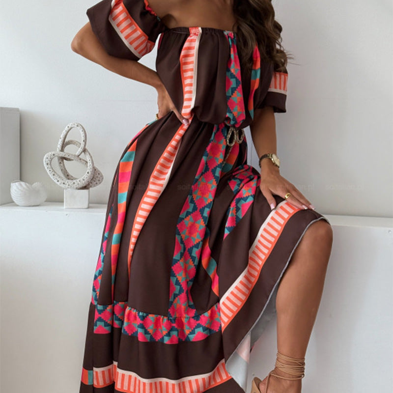 ⏳Time-limited Special⏰Casual Print Off-Shoulder Dress