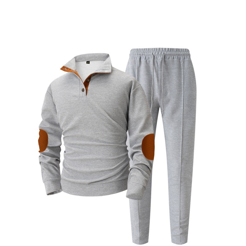 Men's Knit Half-Zip Casual Sweatshirt & Pants Set