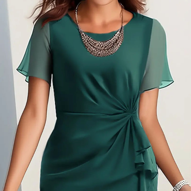 Elegant fashion solid color dress