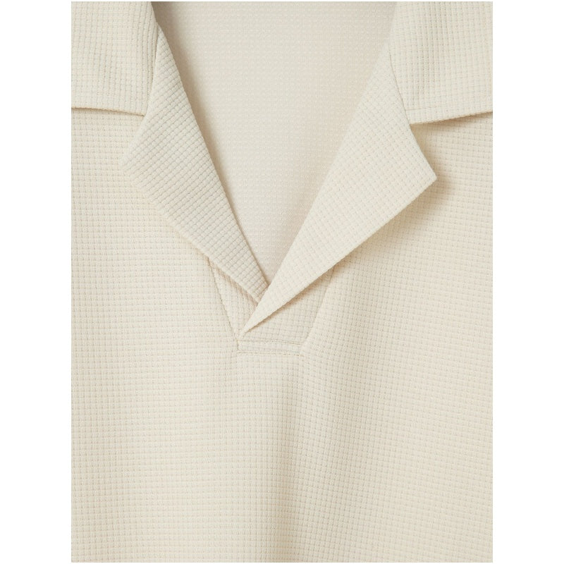 Elegant Men's Two-Piece Set with Collared Top & Drawstring Pants