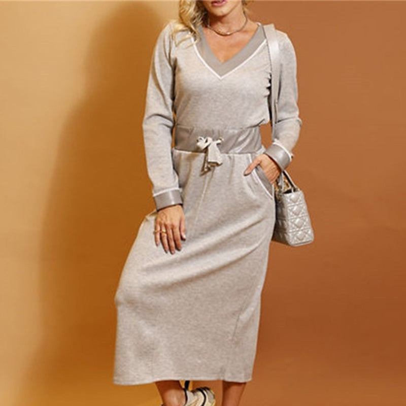 π LAST DAY PROMOTION - 50%OFF π Fashion V-Neck Long Sleeve Top & Skirt Set