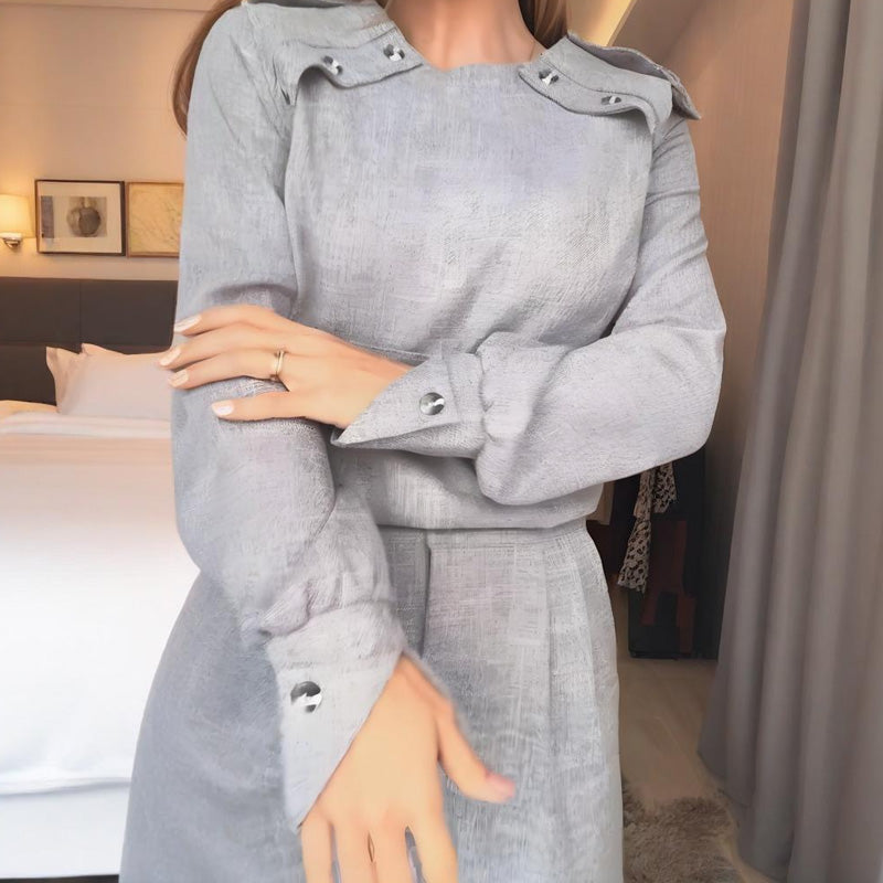 Women's Fashion Top & High-Waist Pants Set