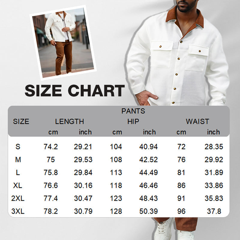 🔥Men's Casual Lapel Long Sleeve Shirts & Pants 2-Piece Set🔥