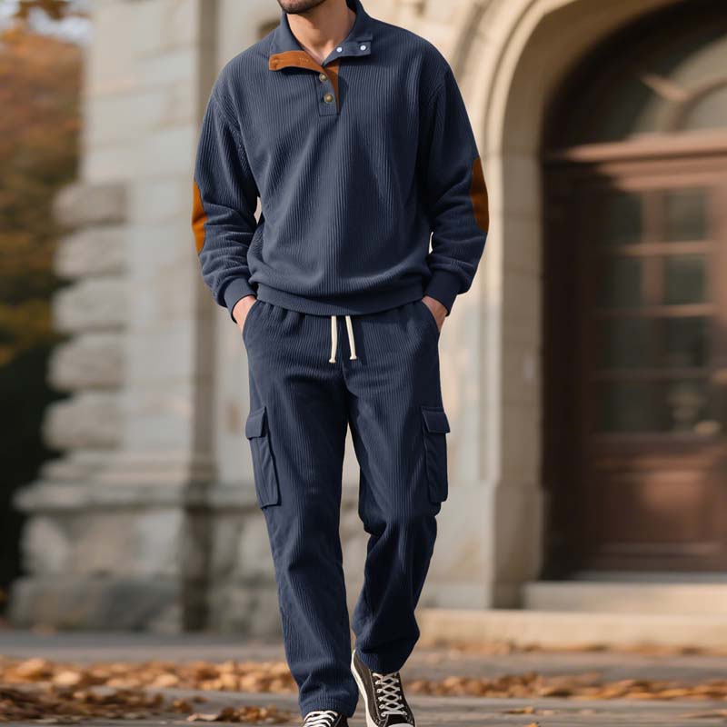 🔥Hot Sale Offers-Men’s Trendy Pullover and Cargo Pants 2-Piece Set