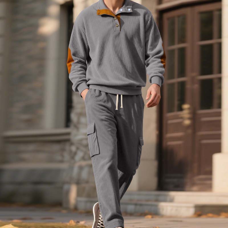 🔥Hot Sale Offers-Men’s Trendy Pullover and Cargo Pants 2-Piece Set