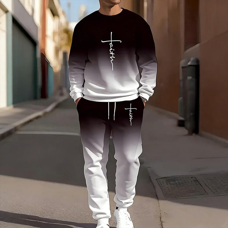 ⏰ Now only 48% off!🔥Men's tracksuit with round neck and gradient colors