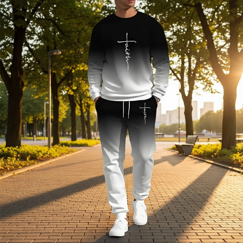 ⏰ Now only 48% off!🔥Men's tracksuit with round neck and gradient colors