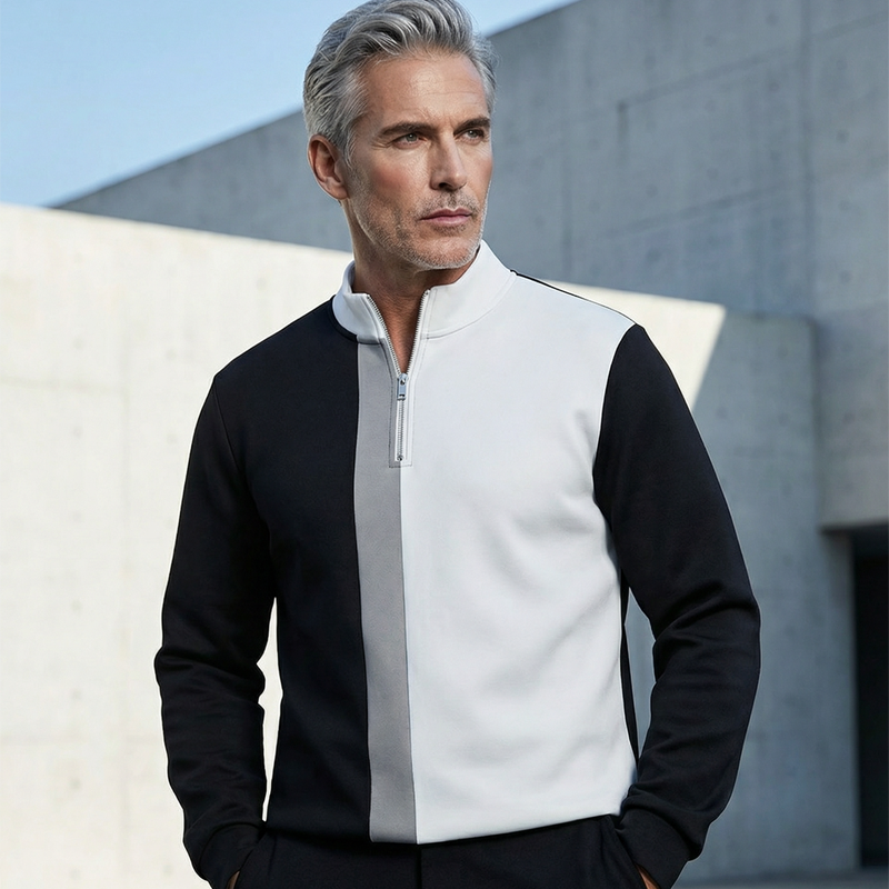 ⏳Time-Limited Special⏰Men's Color-Block Quarter-Zip Tracksuit Set