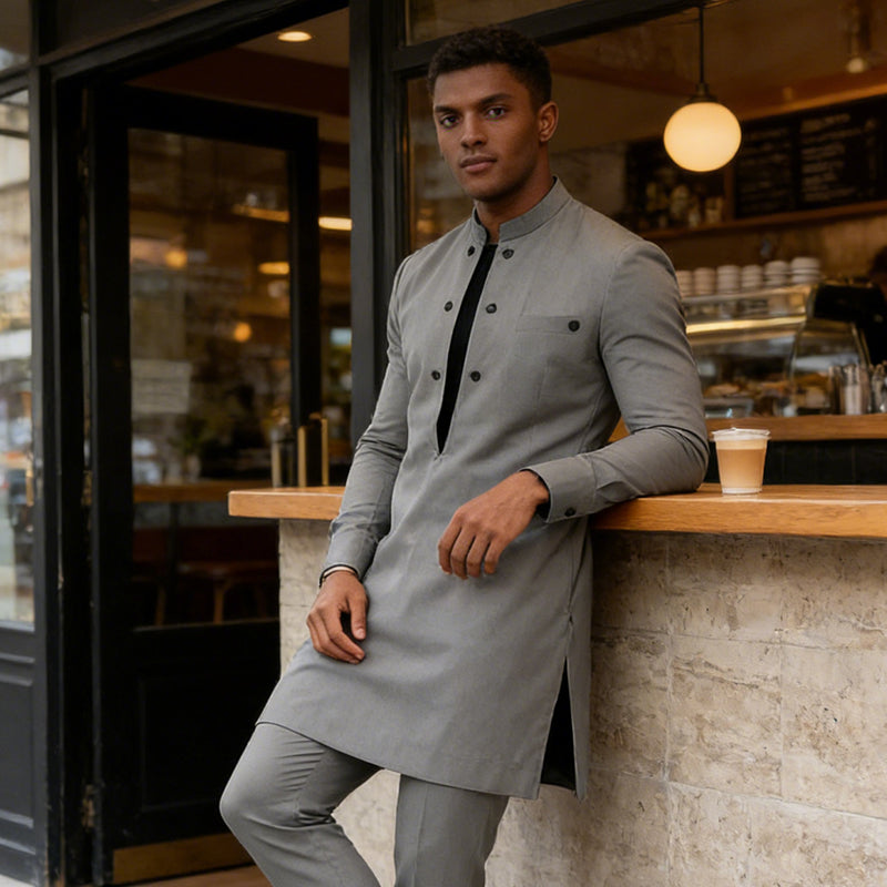 š„Hot Deals-Men's Modern Mandarin Collar Tunic and Pants Set