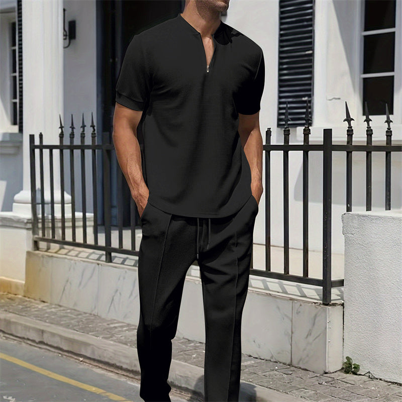 Men’s Summer Quarter-Zip Tracksuit Set